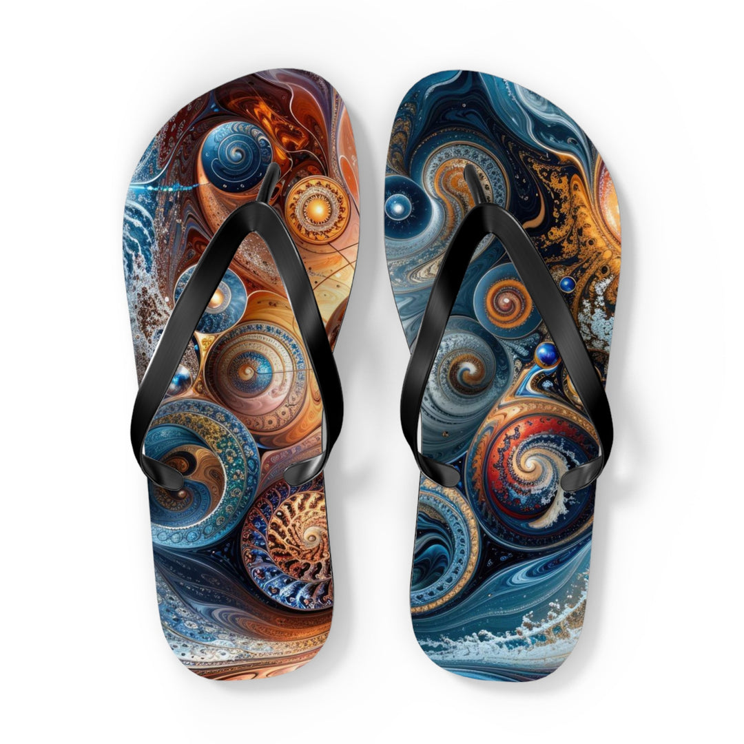 Cosmic Swirl Harmony - Flip Flops - Shoes - g(0D·IO) - XL - Black sole -