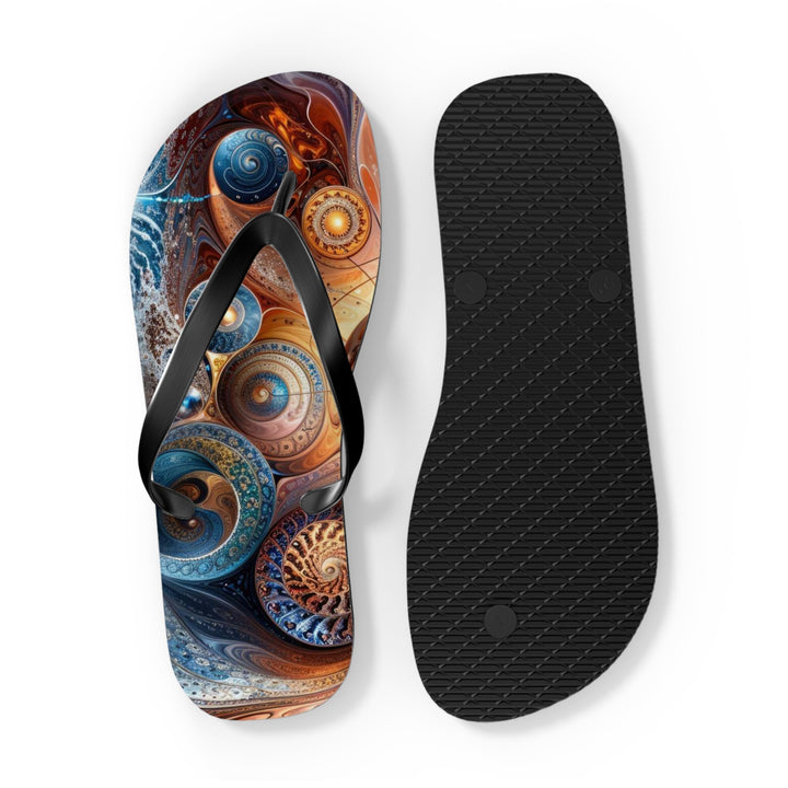 Cosmic Swirl Harmony - Flip Flops - Shoes - g(0D·IO) - XL - Black sole -