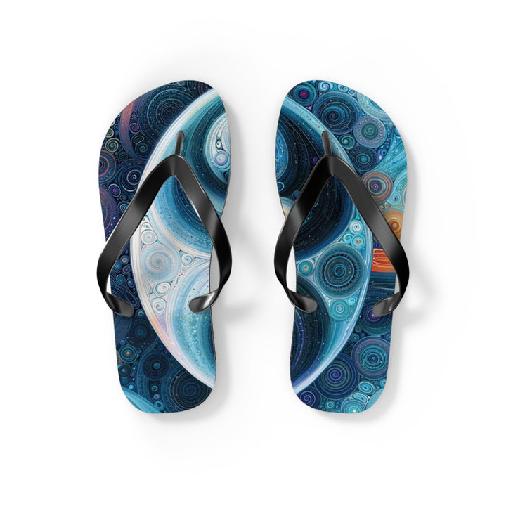 Cosmic Swirl Harmony - Flip Flops - Shoes - g(0D·IO) - S - Black sole -