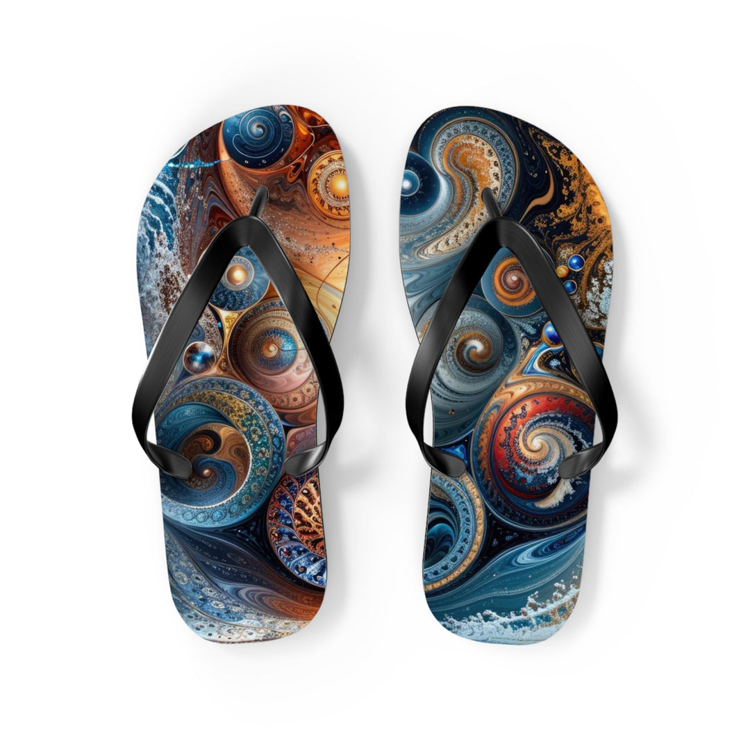 Cosmic Swirl Harmony - Flip Flops - Shoes - g(0D·IO) - M - Black sole -