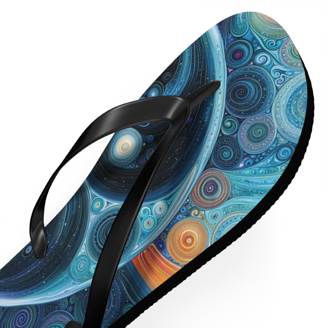 Cosmic Swirl Harmony - Flip Flops - Shoes - g(0D·IO) - XL - Black sole -