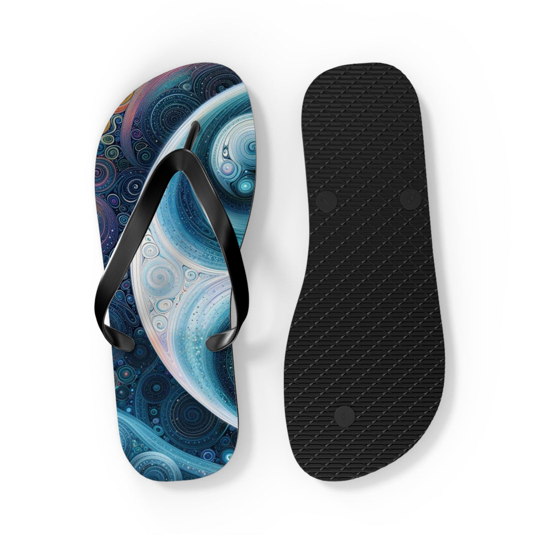 Cosmic Swirl Harmony - Flip Flops - Shoes - g(0D·IO) - XL - Black sole -