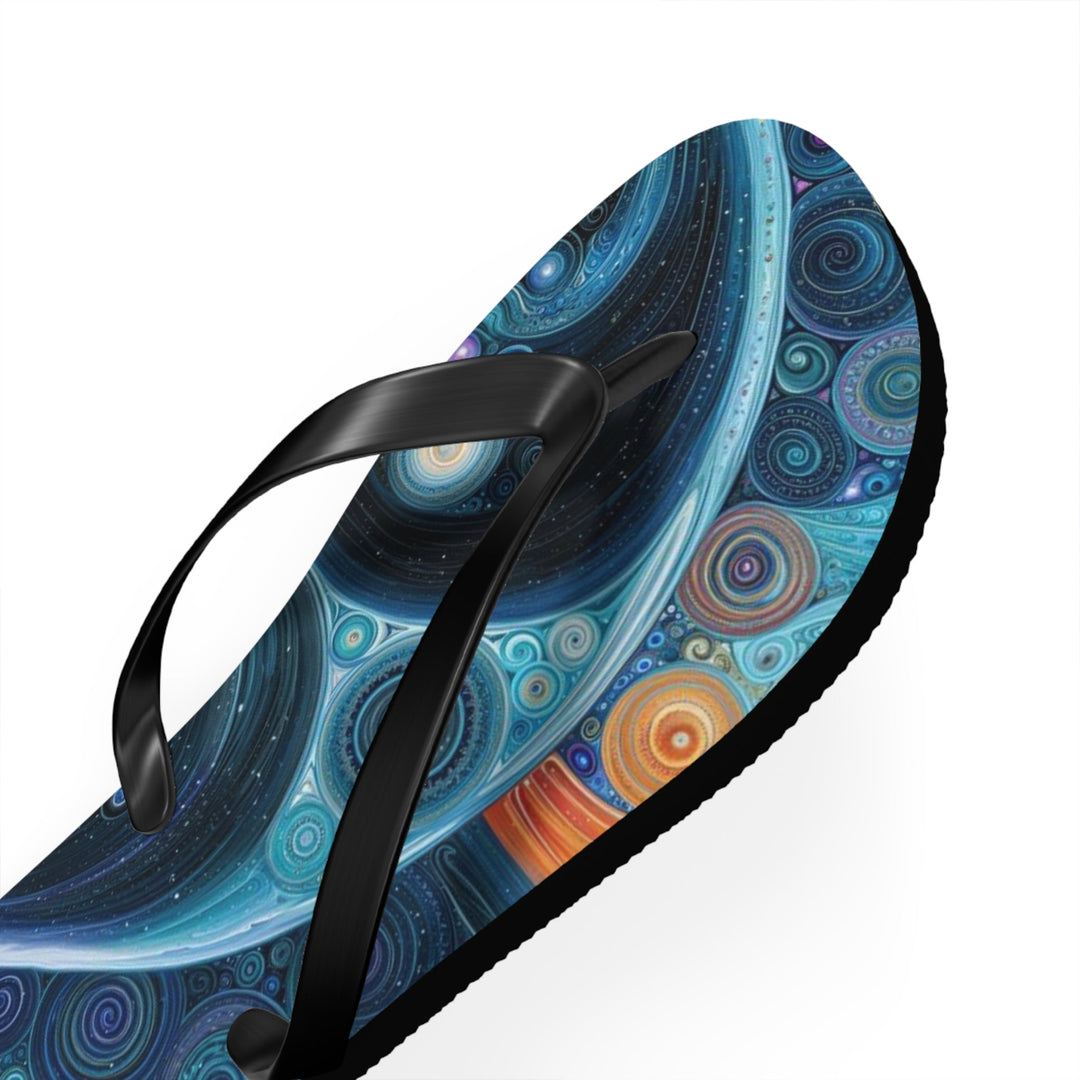 Cosmic Swirl Harmony - Flip Flops - Shoes - g(0D·IO) - XL - Black sole -