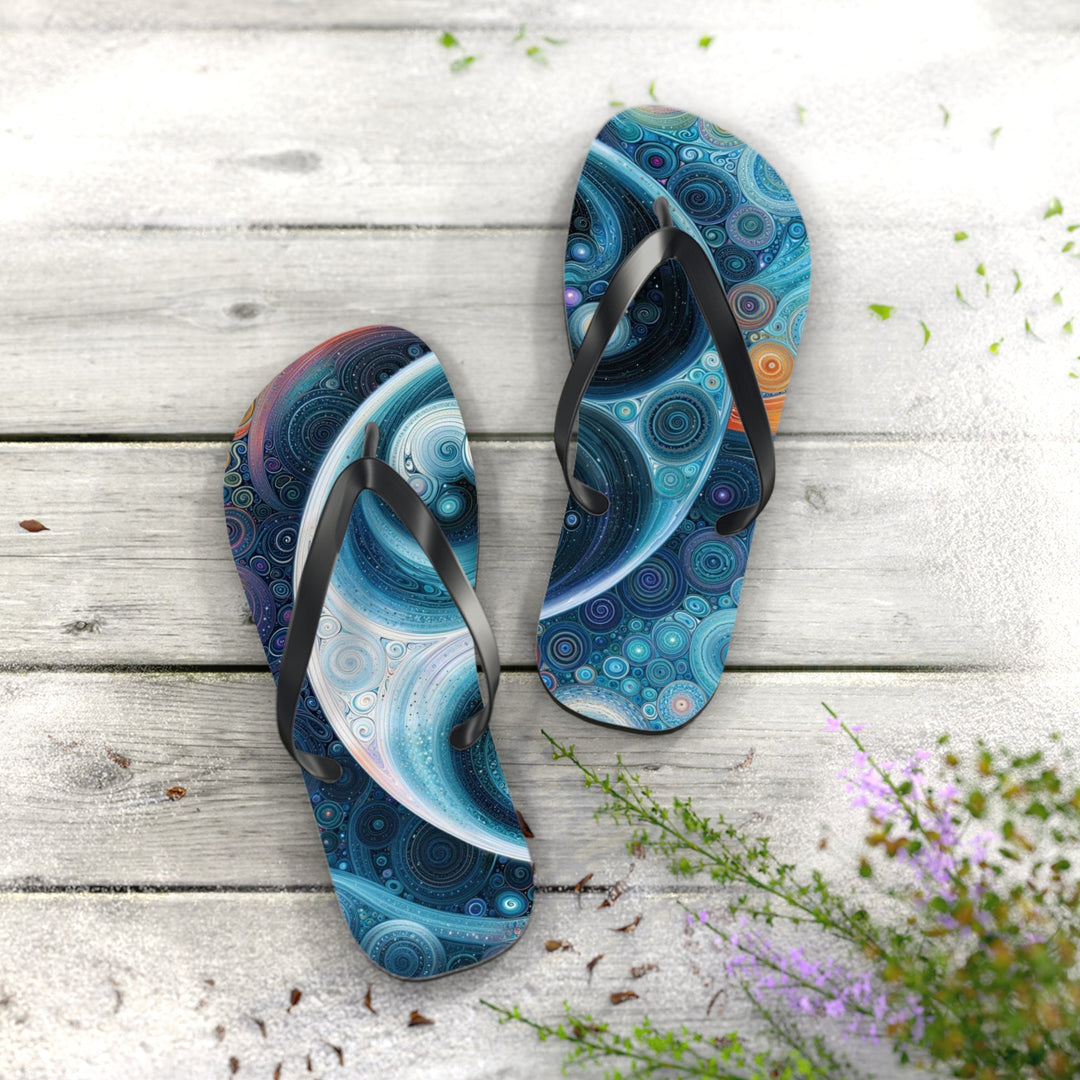 Cosmic Swirl Harmony - Flip Flops - Shoes - g(0D·IO) - XL - Black sole -