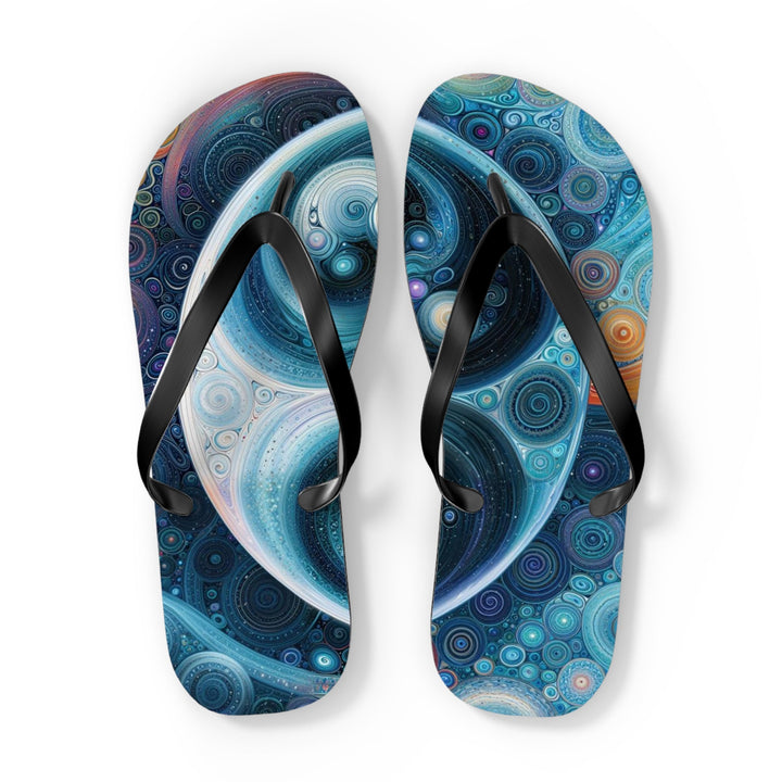 Cosmic Swirl Harmony - Flip Flops - Shoes - g(0D·IO) - XL - Black sole -