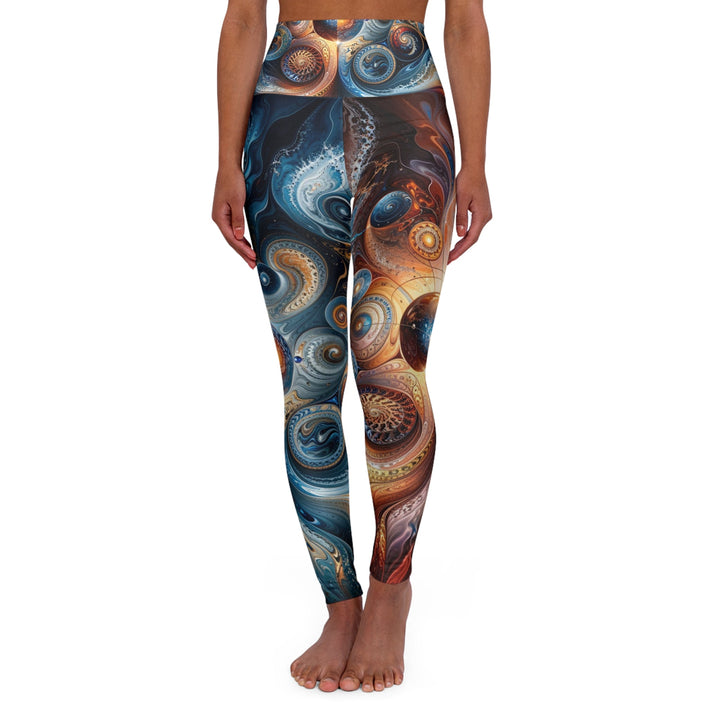 Cosmic Swirl Harmony - High Waisted AOP Yoga Leggings - All Over Prints - g(0D·IO) - XS - -