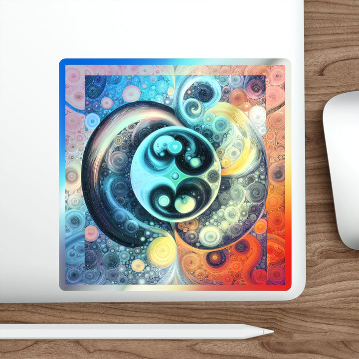 Cosmic Swirl Harmony - Holographic Die-Cut Sticker - Paper products - g(0D·IO) - 5" × 5" - Die-Cut - Holographic