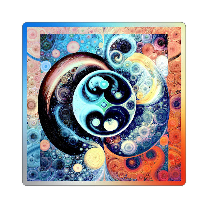 Cosmic Swirl Harmony - Holographic Die-Cut Sticker - Paper products - g(0D·IO) - 6" × 6" - Die-Cut - Holographic