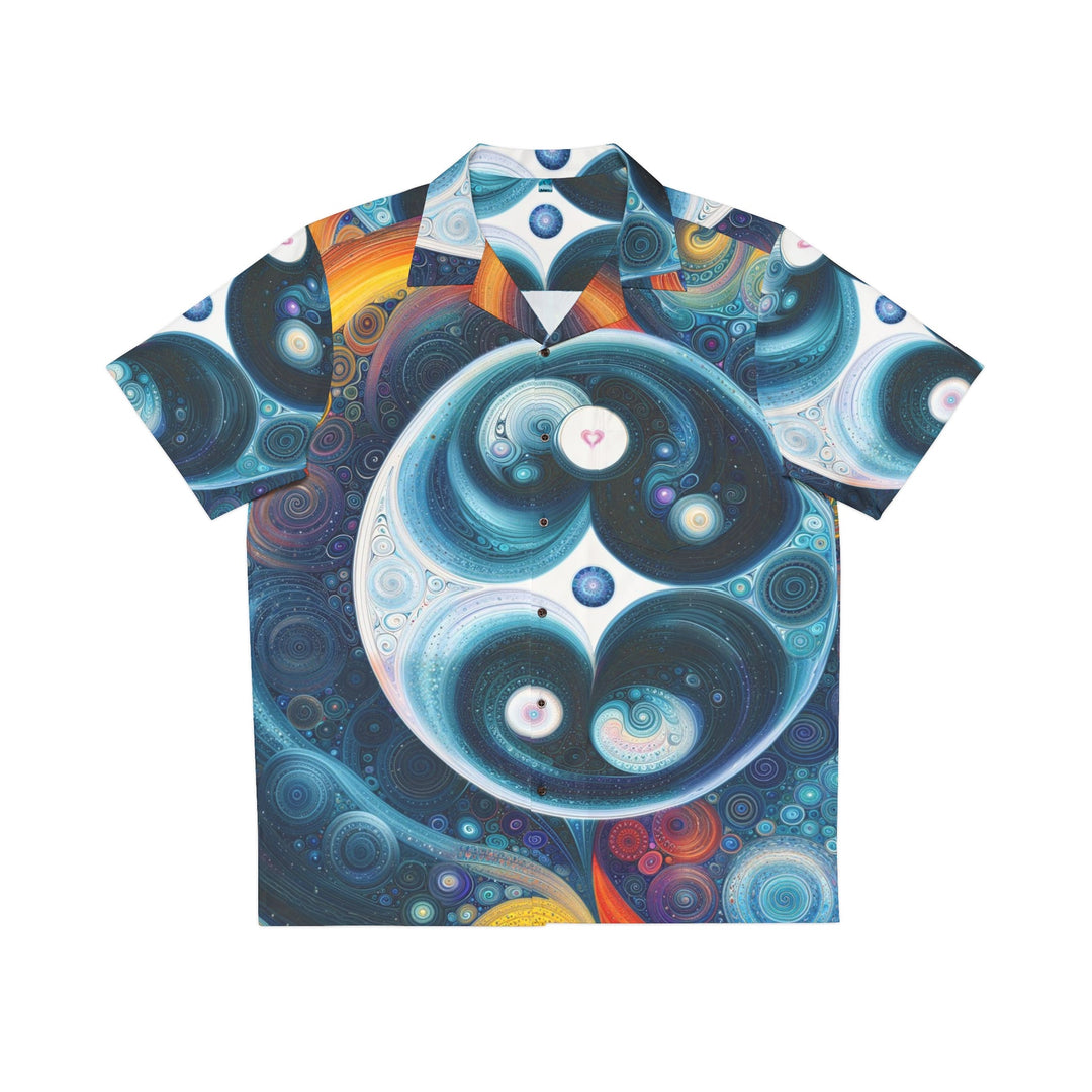 Cosmic Swirl Harmony - Men's Hawaiian Shirt - All Over Prints - g(0D·IO) - S - Black -