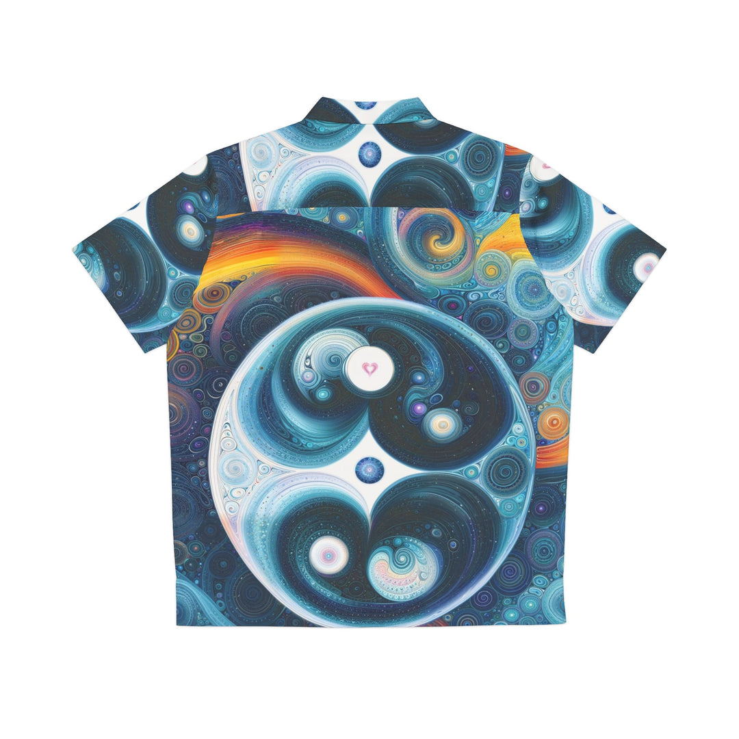 Cosmic Swirl Harmony - Men's Hawaiian Shirt - All Over Prints - g(0D·IO) - S - Black -