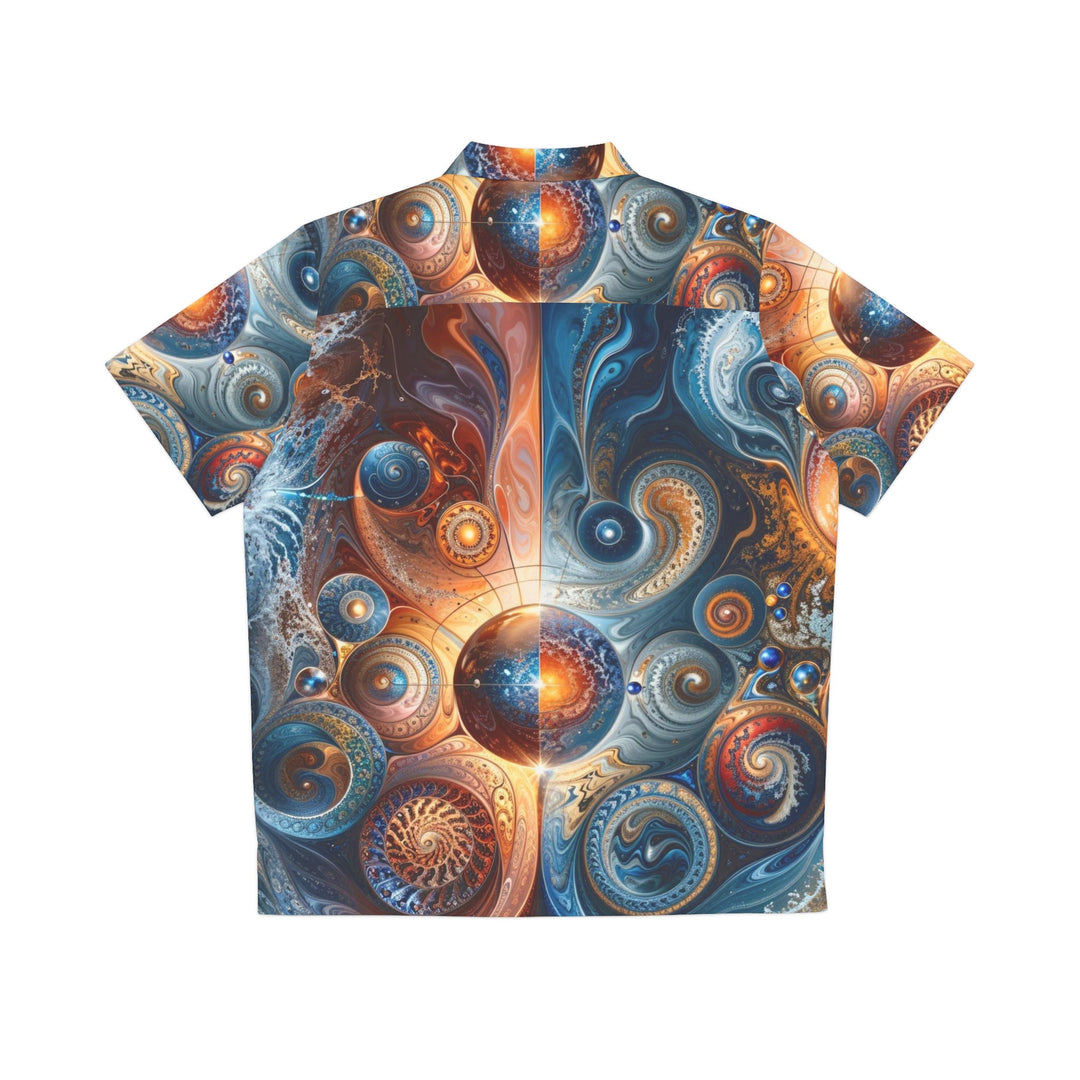 Cosmic Swirl Harmony - Men's Hawaiian Shirt - All Over Prints - g(0D·IO) - S - Black -