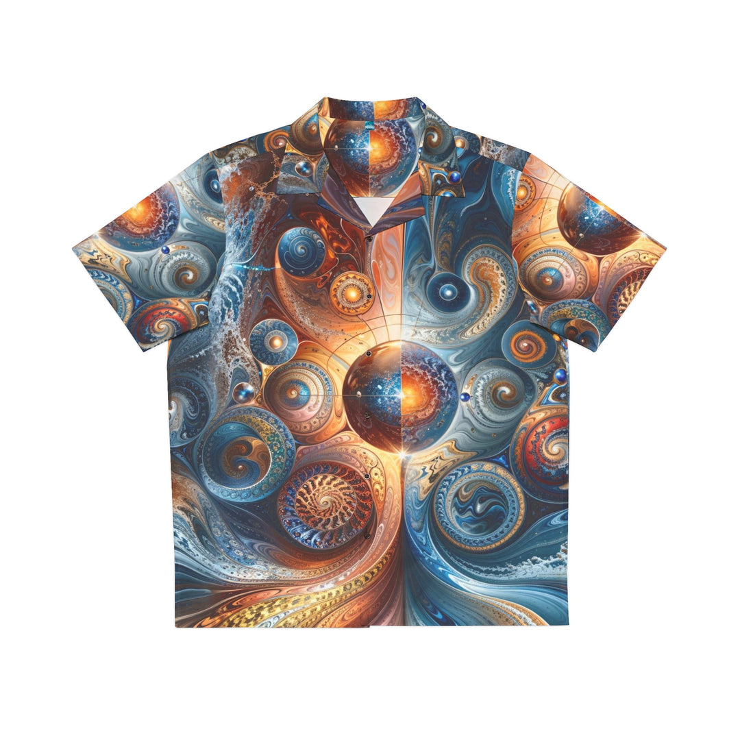 Cosmic Swirl Harmony - Men's Hawaiian Shirt - All Over Prints - g(0D·IO) - S - Black -