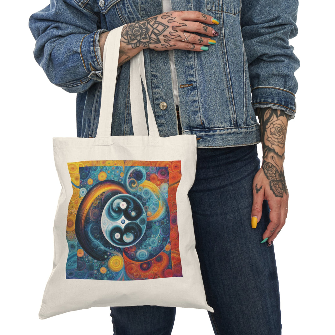 Cosmic Swirl Harmony - Natural Tote Bag - Bags - g(0D·IO) - 15" x 16" - Natural -