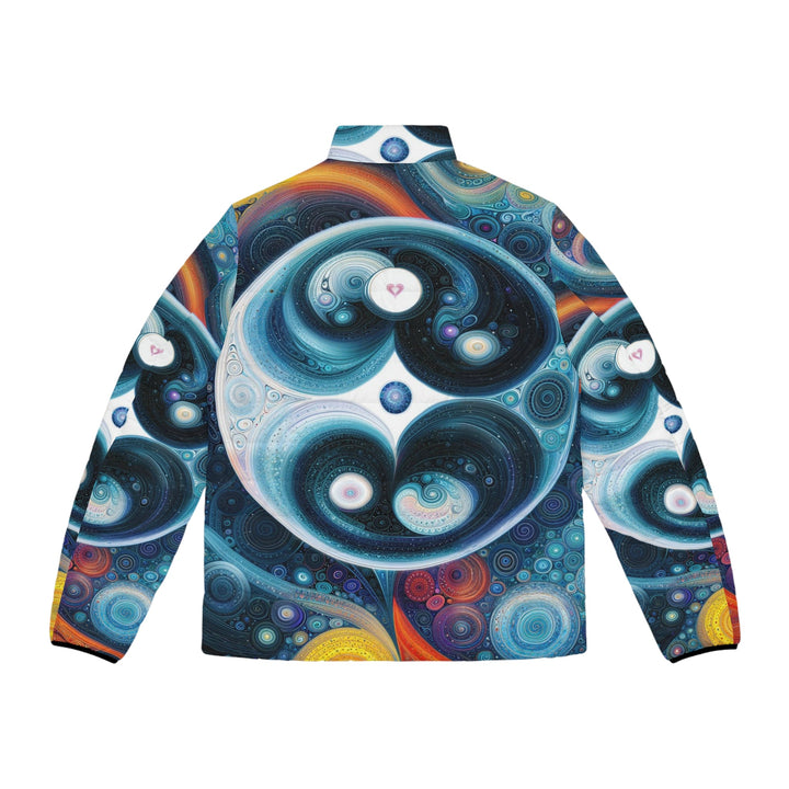 Cosmic Swirl Harmony - Puffer Jacket - All Over Prints - g(0D·IO) - S - Black zipper -