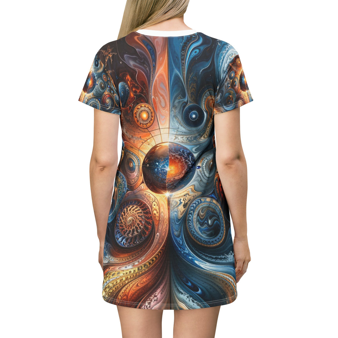 Cosmic Swirl Harmony - T-Shirt Dress - All Over Prints - g(0D·IO) - XS - -