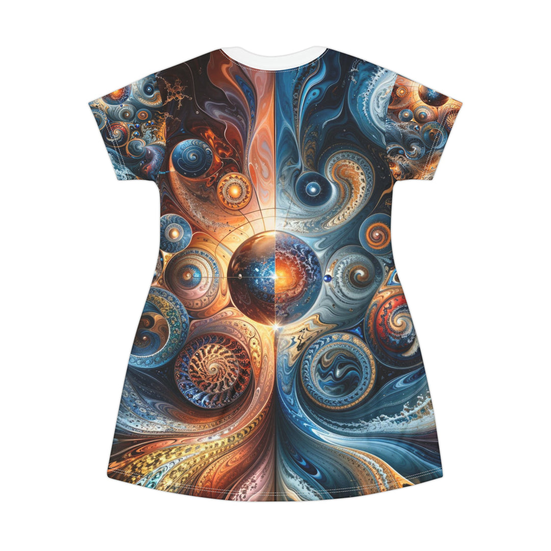 Cosmic Swirl Harmony - T-Shirt Dress - All Over Prints - g(0D·IO) - XS - -