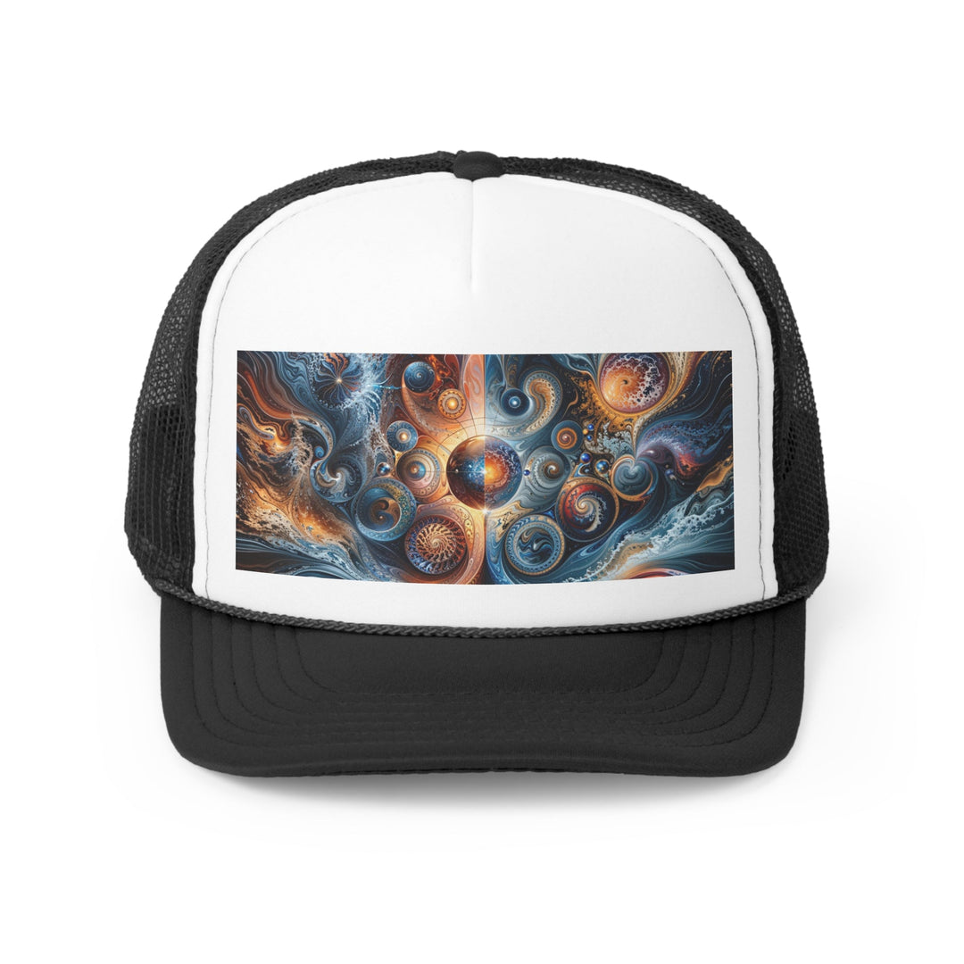 Cosmic Swirl Harmony - Trucker Hat - Hats - g(0D·IO) - Black - One size -