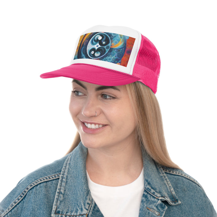 Cosmic Swirl Harmony - Trucker Hat - Hats - g(0D·IO) - Pink - One size -