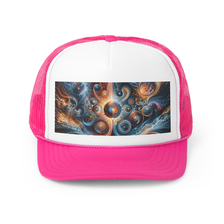 Cosmic Swirl Harmony - Trucker Hat - Hats - g(0D·IO) - Pink - One size -