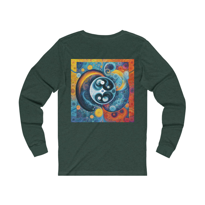 Cosmic Swirl Harmony - Unisex Jersey Long Sleeve Tee - Long-sleeve - g(0D·IO) - S - Heather Forest -