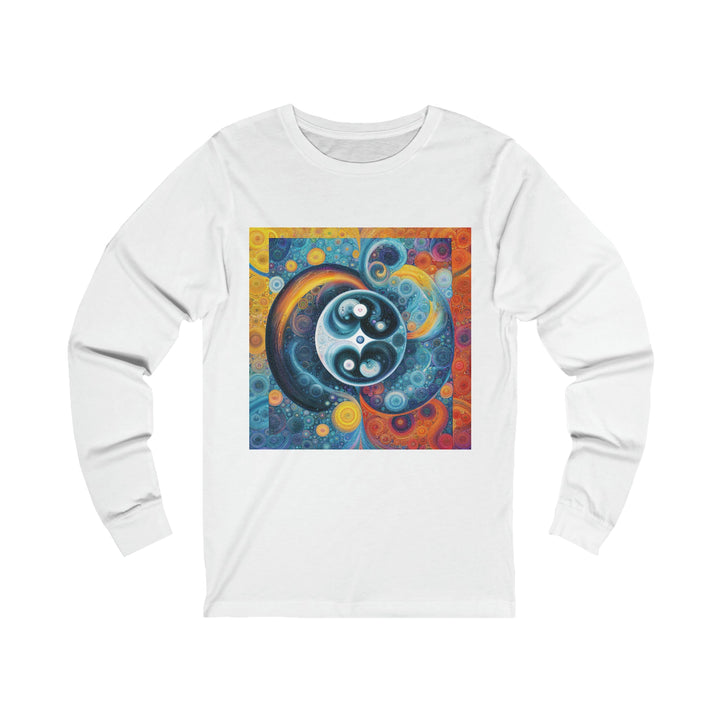 Cosmic Swirl Harmony - Unisex Jersey Long Sleeve Tee - Long-sleeve - g(0D·IO) - S - White -