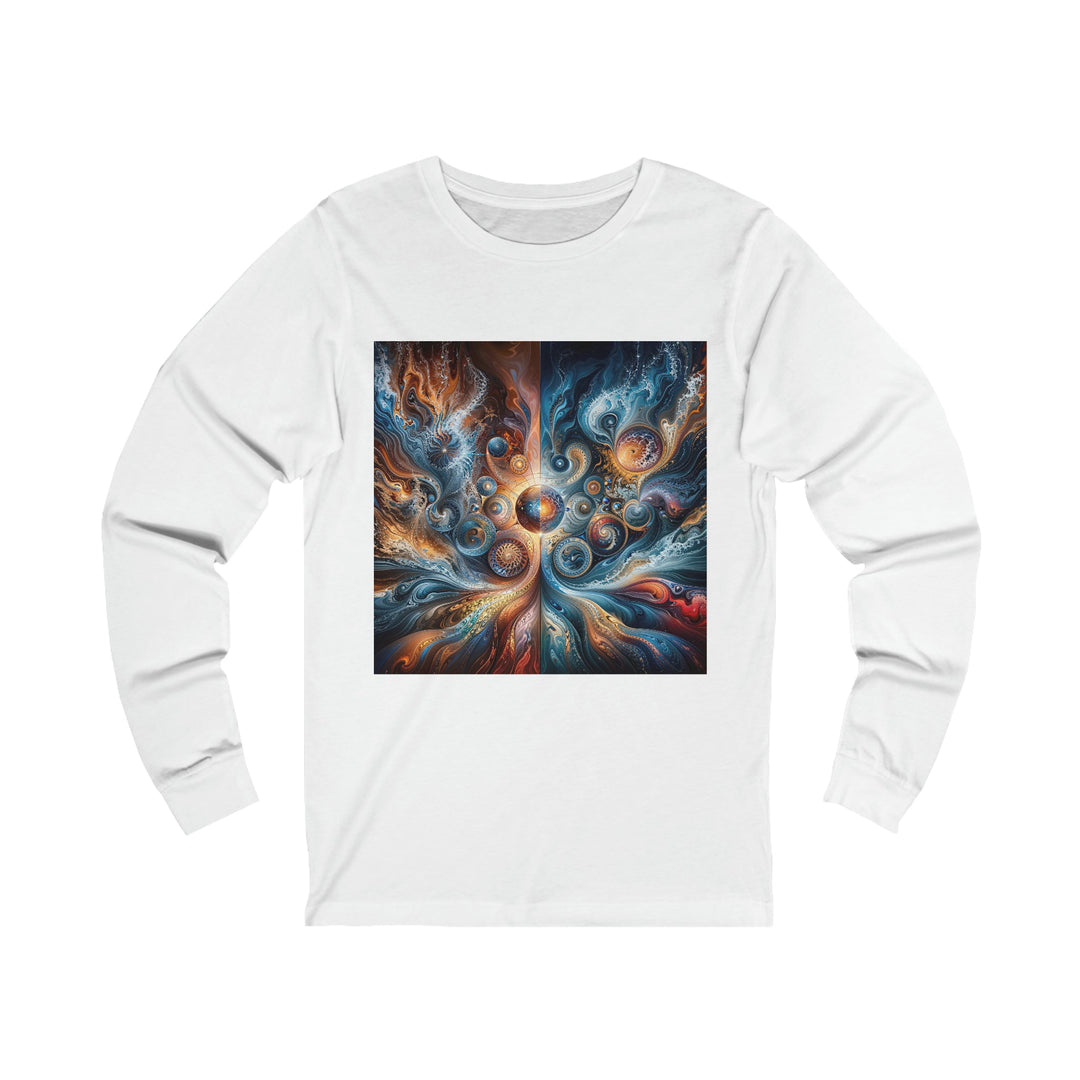 Cosmic Swirl Harmony - Unisex Jersey Long Sleeve Tee - Long-sleeve - g(0D·IO) - S - White -