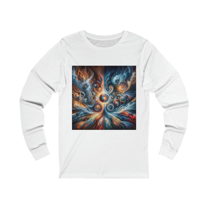 Cosmic Swirl Harmony - Unisex Jersey Long Sleeve Tee - Long-sleeve - g(0D·IO) - S - White -