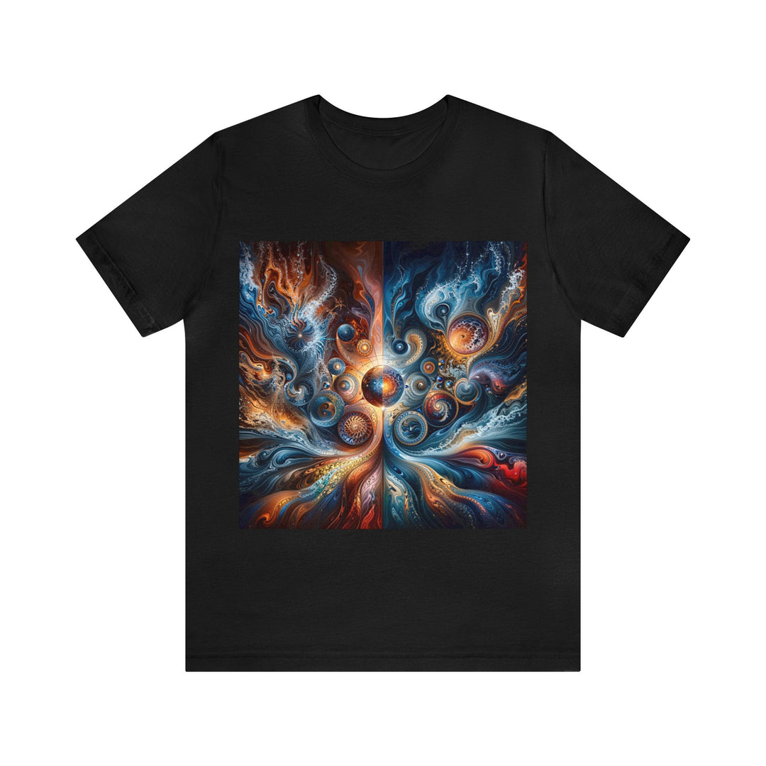 Cosmic Swirl Harmony - Unisex Jersey Short Sleeve Tee - T-Shirt - g(0D·IO) - Black - S -