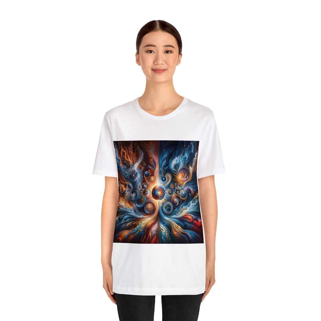 Cosmic Swirl Harmony - Unisex Jersey Short Sleeve Tee - T-Shirt - g(0D·IO) - Black - S -