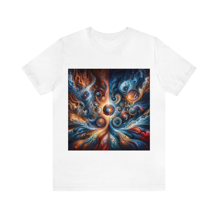 Cosmic Swirl Harmony - Unisex Jersey Short Sleeve Tee - T-Shirt - g(0D·IO) - White - S -