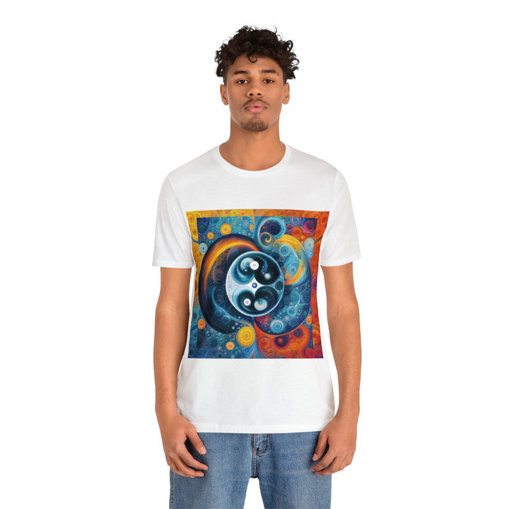 Cosmic Swirl Harmony - Unisex Jersey Short Sleeve Tee - T-Shirt - g(0D·IO) - Black - S -