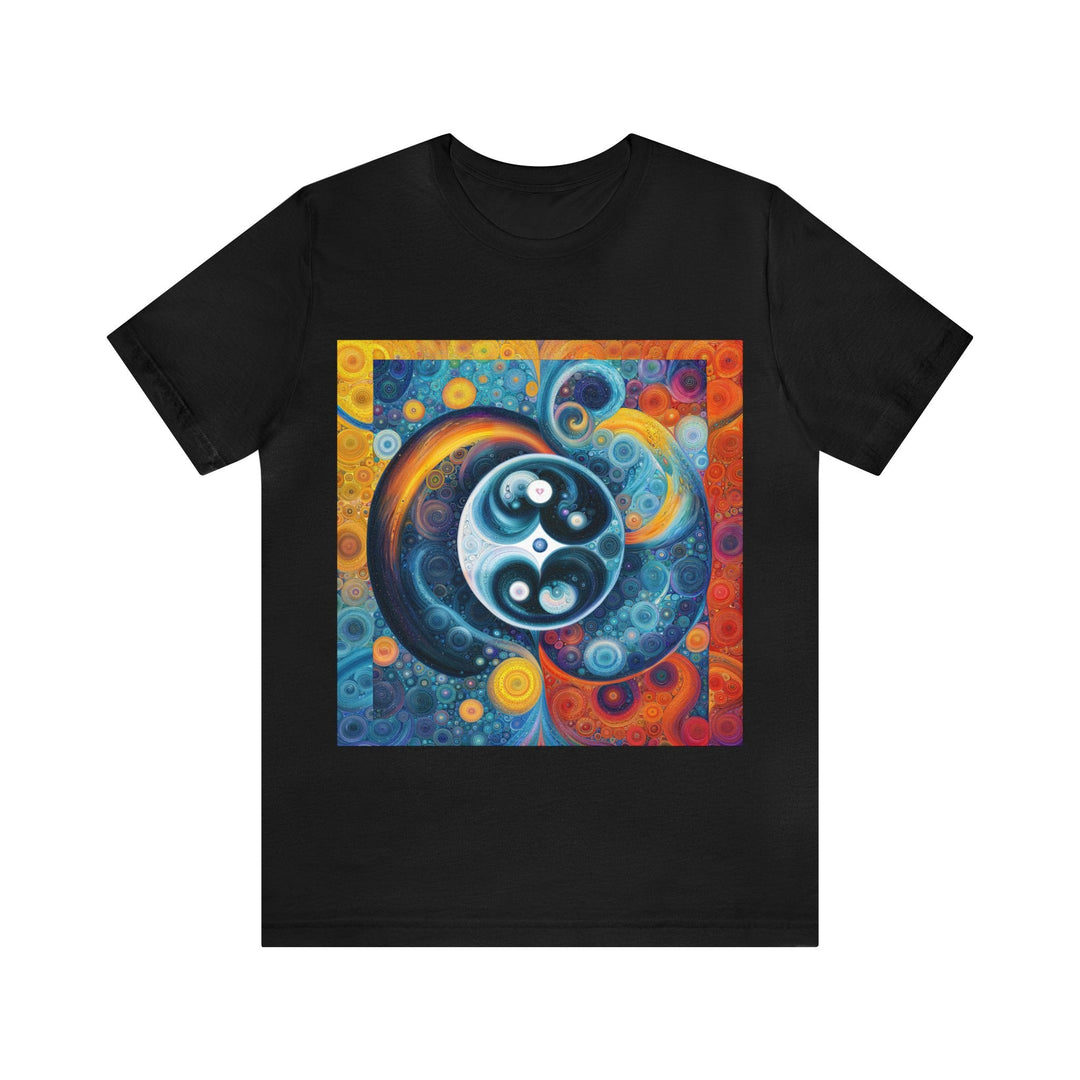 Cosmic Swirl Harmony - Unisex Jersey Short Sleeve Tee - T-Shirt - g(0D·IO) - Black - S -