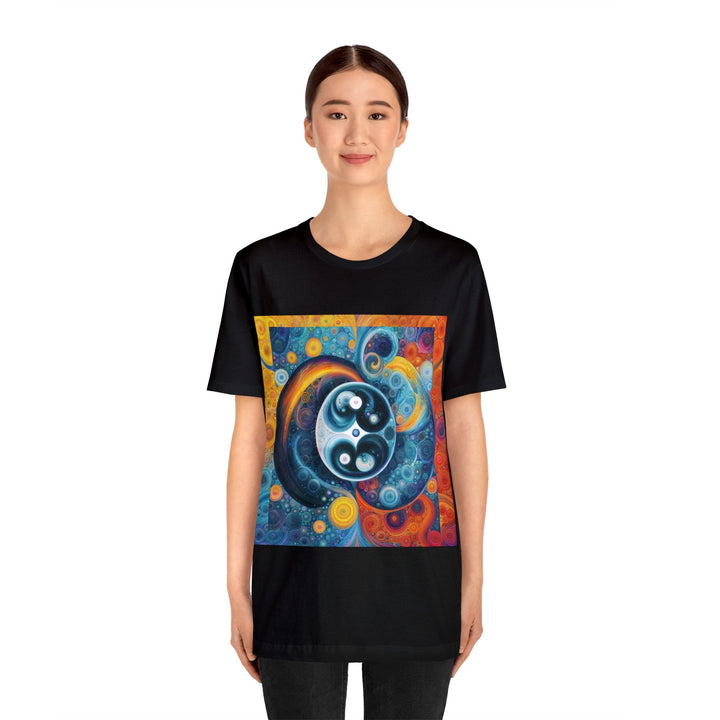 Cosmic Swirl Harmony - Unisex Jersey Short Sleeve Tee - T-Shirt - g(0D·IO) - Black - S -