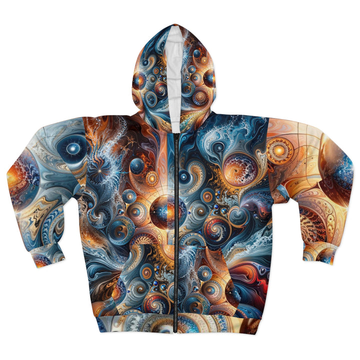 Cosmic Swirl Harmony - Unisex Zip Hoodie - All Over Prints - g(0D·IO) - XS - -