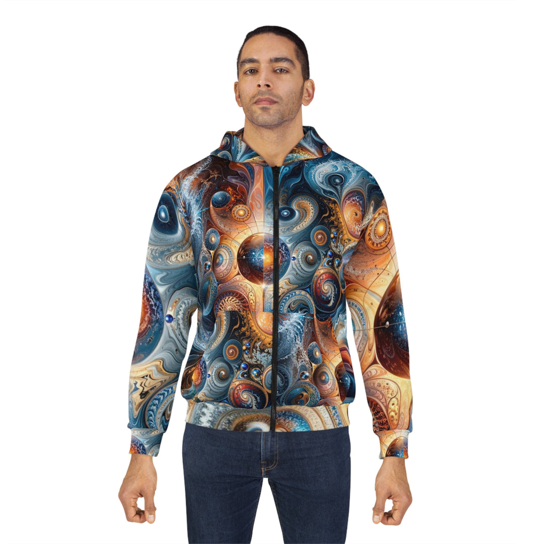 Cosmic Swirl Harmony - Unisex Zip Hoodie - All Over Prints - g(0D·IO) - XS - -