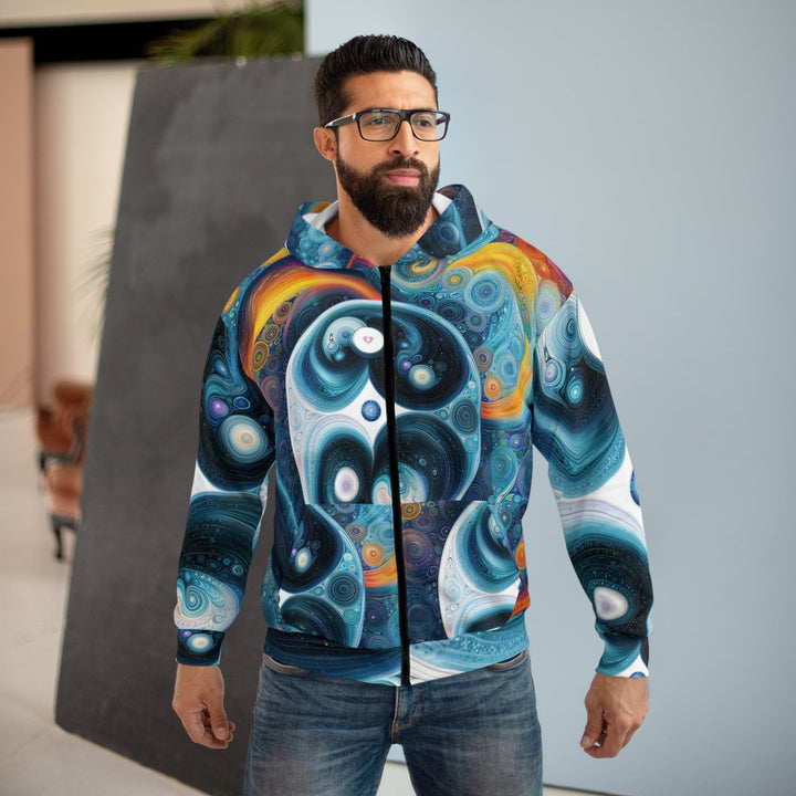 Cosmic Swirl Harmony - Unisex Zip Hoodie - All Over Prints - g(0D·IO) - XS - -