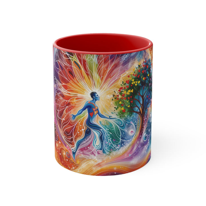 Cosmic Vibrant Energy - Accent Coffee Mug - Mug - g(0D·IO) - Red - 11oz -