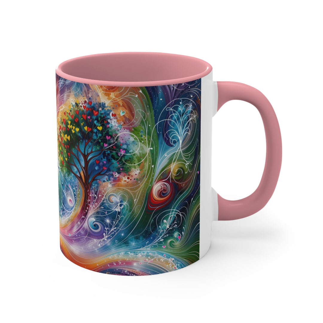 Cosmic Vibrant Energy - Accent Coffee Mug - Mug - g(0D·IO) - Pink - 11oz -