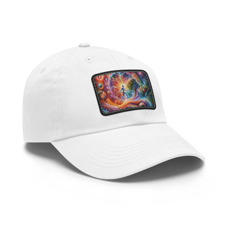 Cosmic Vibrant Energy - Dad Hat - Hats - g(0D·IO) - White / Black patch - Rectangle - One size