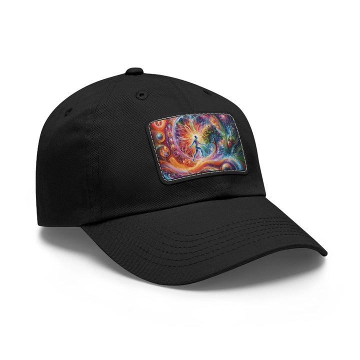 Cosmic Vibrant Energy - Dad Hat - Hats - g(0D·IO) - White / Black patch - Rectangle - One size