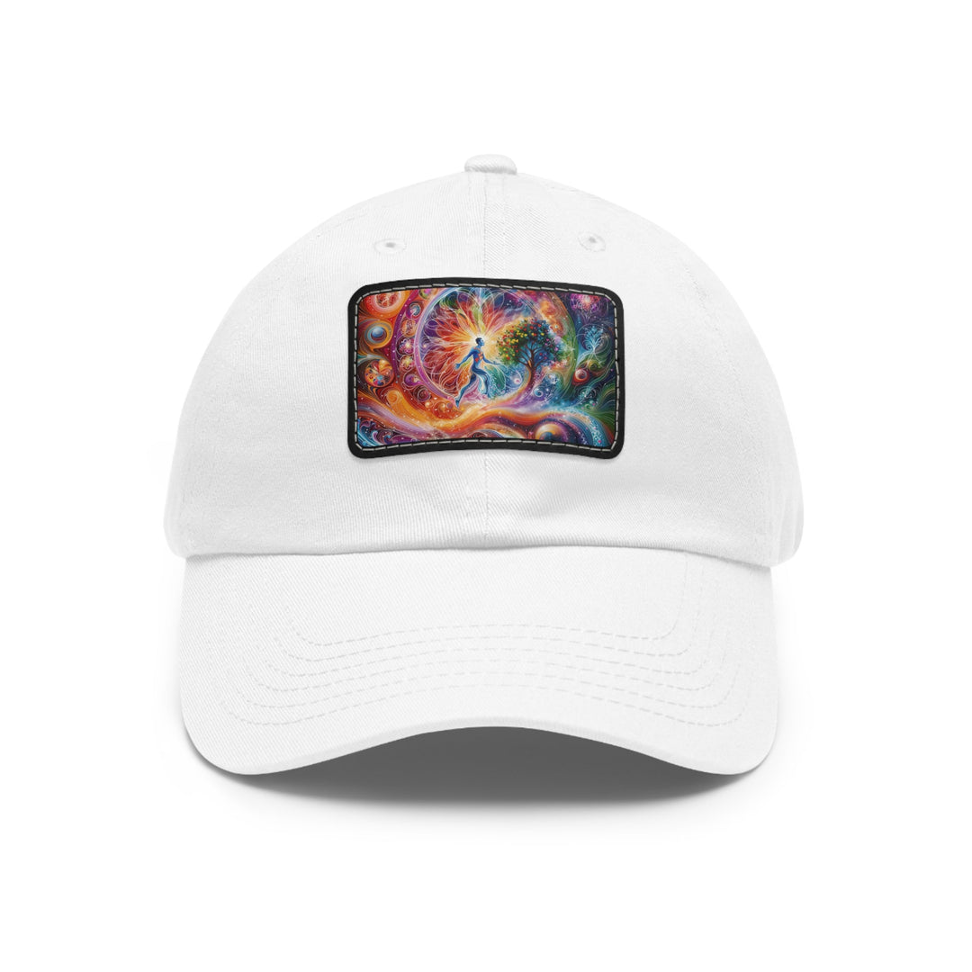 Cosmic Vibrant Energy - Dad Hat - Hats - g(0D·IO) - White / Black patch - Rectangle - One size