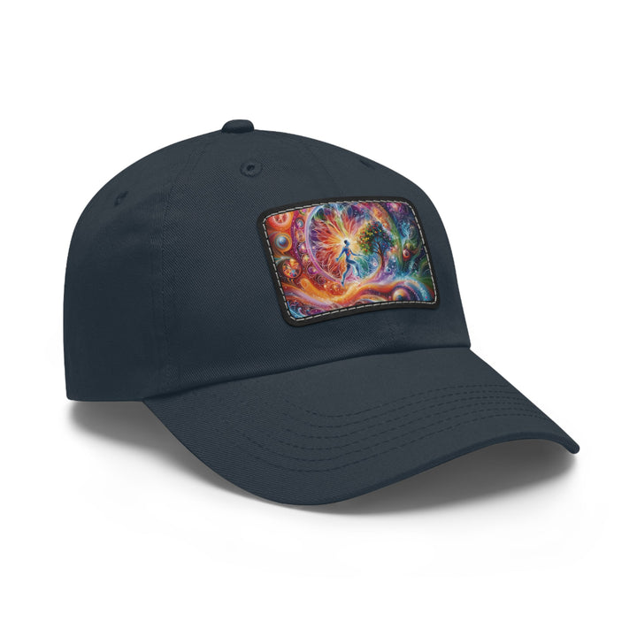 Cosmic Vibrant Energy - Dad Hat - Hats - g(0D·IO) - White / Black patch - Rectangle - One size