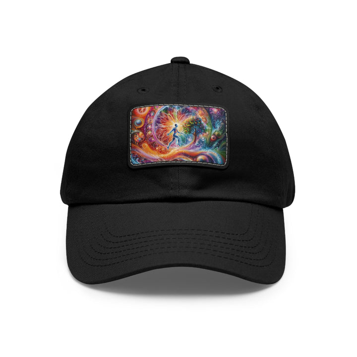 Cosmic Vibrant Energy - Dad Hat - Hats - g(0D·IO) - Black / Black patch - Rectangle - One size