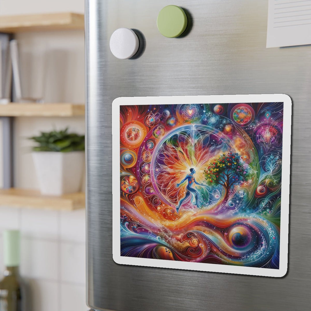 Cosmic Vibrant Energy - Die-cut Magnet - Home Decor - g(0D·IO) - 6 × 6" - Die-Cut - 1 pc