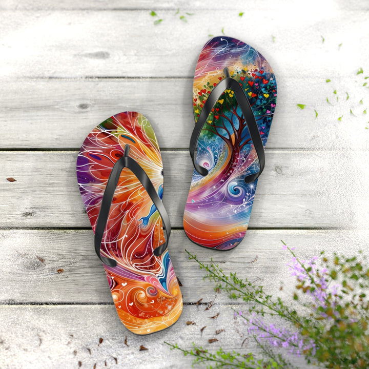 Cosmic Vibrant Energy - Flip Flops - Shoes - g(0D·IO) - XL - Black sole -