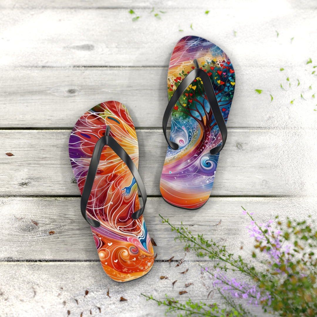 Cosmic Vibrant Energy - Flip Flops - Shoes - g(0D·IO) - XL - Black sole -