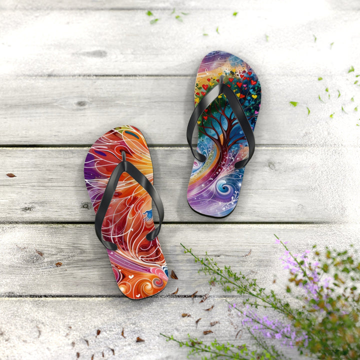 Cosmic Vibrant Energy - Flip Flops - Shoes - g(0D·IO) - XL - Black sole -