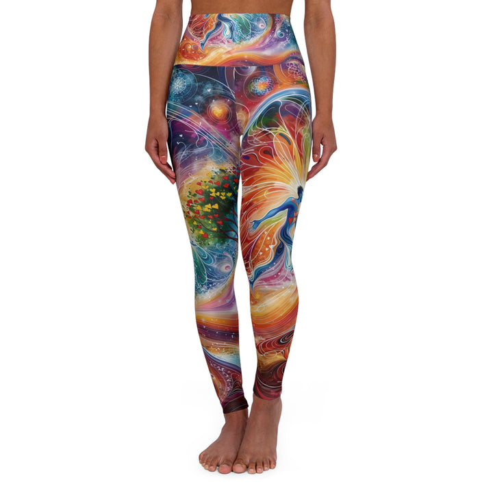 Cosmic Vibrant Energy - High Waisted AOP Yoga Leggings - All Over Prints - g(0D·IO) - XS - -