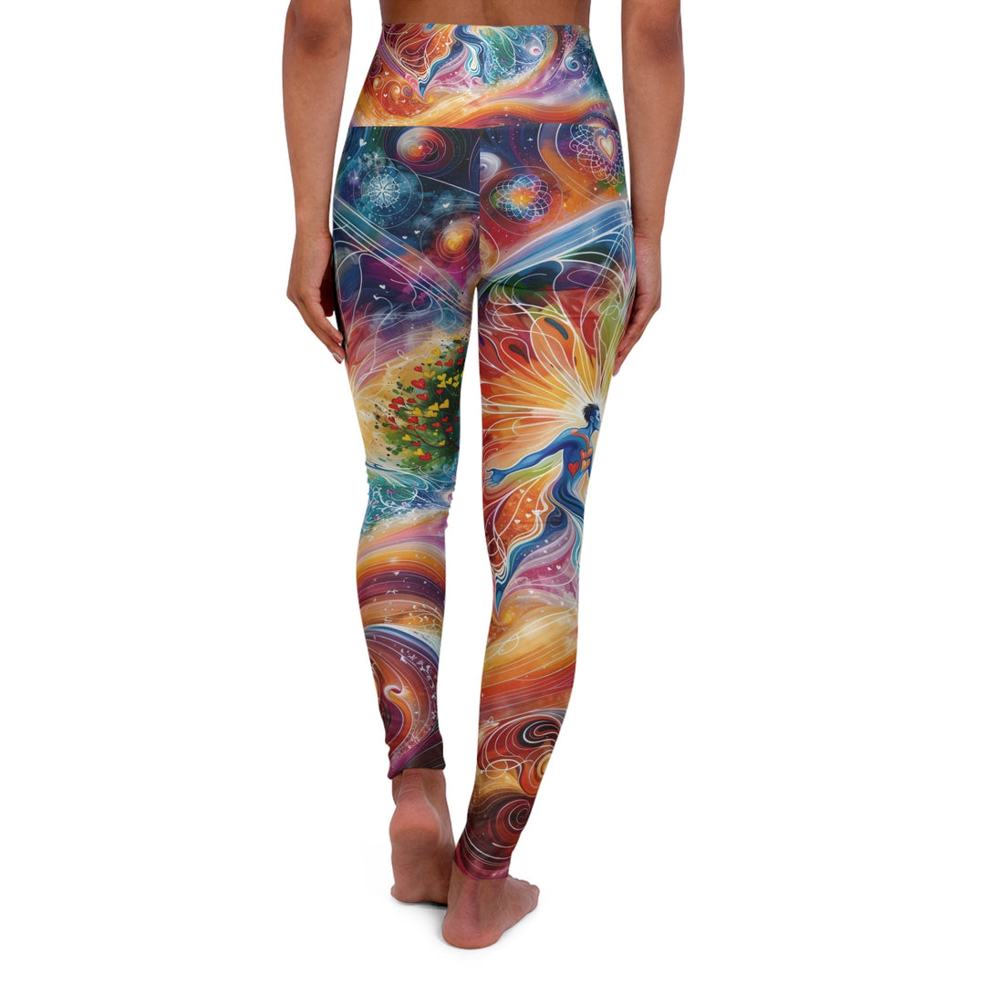 Cosmic Vibrant Energy - High Waisted AOP Yoga Leggings - All Over Prints - g(0D·IO) - XS - -