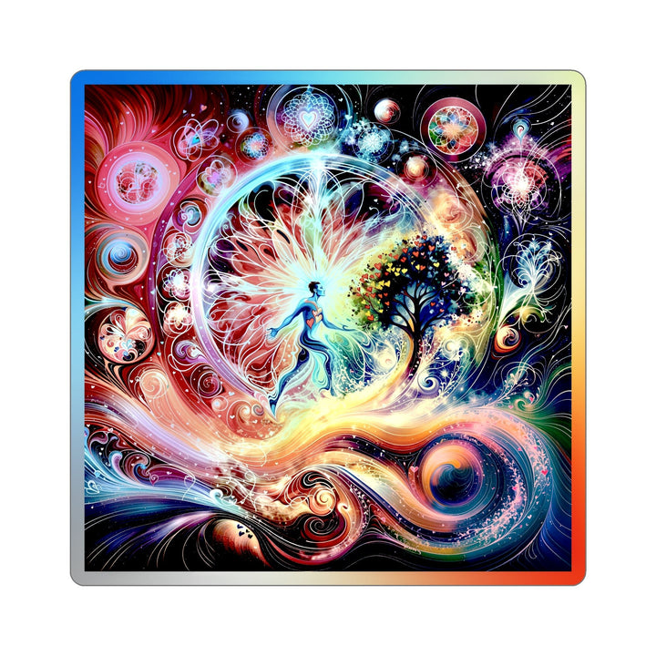 Cosmic Vibrant Energy - Holographic Die-Cut Sticker - Paper products - g(0D·IO) - 6" × 6" - Die-Cut - Holographic